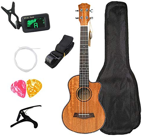 DYHQQ Ukulele Mahagoni Ukulelen für Anfänger Ukulele Pack Konzert Ukulele Starter Kindergitarre 21 Zoll Uke für Kinder Schüler und Erwachsene mit Gig Bag,21 inch