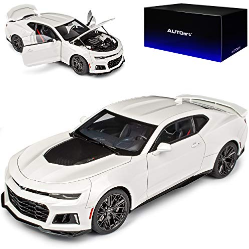 AUTOart Chevrolet Camaro Coupe ZL1 Weiss 6. Generation Ab 2015 Version Ab 2017 71206 1/18 Modell Auto mit individiuellem Wunschkennzeichen