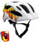 Crazy Safety Cool Kinder Fahrradhelm | Fahrradhelm Kinder 6-12 Jahre für Fahrrad, Skateboard, Mountainbike, Inlineskates | USB-aufladbares Rücklicht | Verstellbarer Fahrradhelm 54-58 cm (Weiß/Gelb)