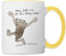 Spreadshirt Janosch Bär Schönes Leben Spruch Tasse Zweifarbig, One size, Weiß/Gelb