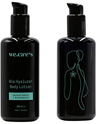 wecares - Bio Hyaluron Body Lotion - 200ml Feuchtigkeitspflege mit Bio-Aloe Vera und Antioxidantien - vegane Anti-Aging Feuchtigkeitscreme für Körper - Naturkosmetik - Vergleichssieger/Testsieger