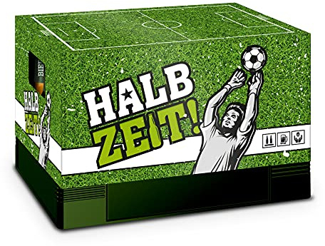 itenga Bierkasten Geschenkverpackung Motiv Fußball Hülle zum Aufstecken auf Bierkasten - Geschenkidee für Männer und Fußballfans