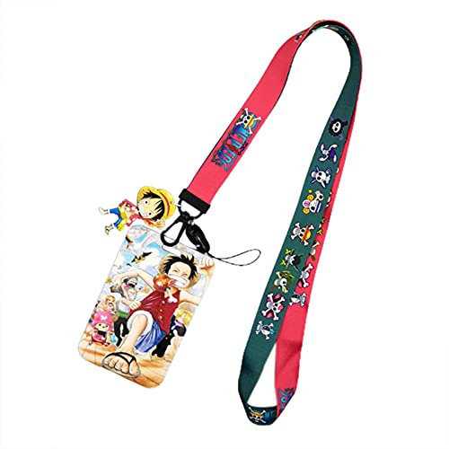 ALTcompluser Étui pour cartes d'identité avec lanière en polyester léger pour porte-clés, cartes, expositions (avec hachoir Zoro Nami)