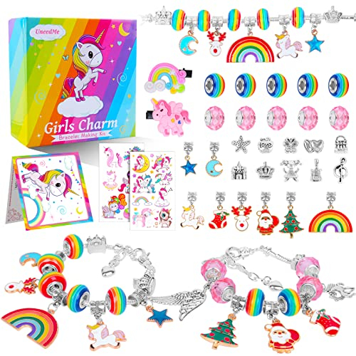 UneedMe Einhorn Geschenke für Mädchen Kinder Spielzeug Mädchen Geschenke 5 6 7 8 9+ Jahre Schmuck Selber Machen Basteln Mädchen Armband