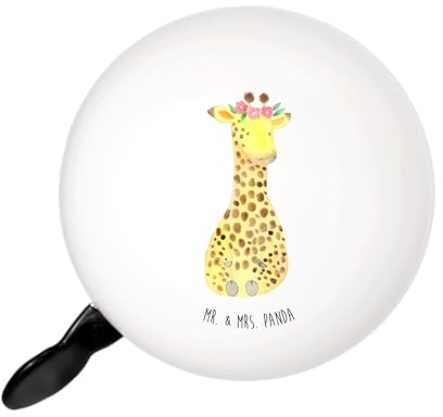 Mr. & Mrs. Panda XL Fahrradklingel Giraffe Blumenkranz - Geschenk, Klang, große fahrradklingeln, Selbstliebe, Abenteurer, Afrika, Wildtiere,