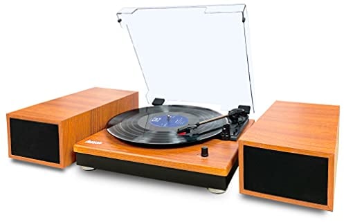 Lauson CL616 Giradischi Bluetooth in Vinile con Altoparlanti Stereo Esterni Giradischi a 3 Velocità Automatico RCA Aux-in 3,5 mm