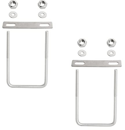 Aopin Perno cuadrado en U de 2.36 (60 mm) de ancho interior Tornillos en U Soportes de acero inoxidable 304 M6 con tuerca, placa, arandela para parachoques de coche/caravana/remolque, 2 juegos