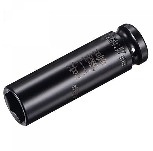 sourcing map 1/2 Drive by 17mm Deep Impact Socket, Heat-Treated CR-V Steel 3.15 Length, 6-Point Metric Sizes