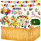 Chennyfun Hawaii Party Dekoration Set, Party-Tischröcke, 102PCS Tropische Party Dekoration Set, Hawaii Luau Tischröcke, Palmblätter, Girlanden, Kuchendeckel für Sommer Strand Garten Party Dekoration