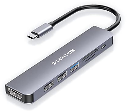 LENTION 7-in-1 USB C Hub, 4K@60Hz HDMI, 100W PD, Card Reader, USB 3.0 & 2.0