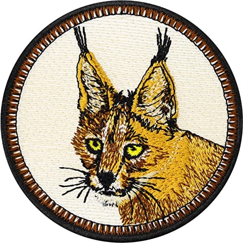 Luchs Aufnäher heimische Tiere | Save The Planet Luchs Patch Wildlife Kunstwerk Artenschutz Umweltschutz Aufkleber Bügelbild Applikation | Gestickte Wildkatze Kinder-Aufbügler | 75x75mm