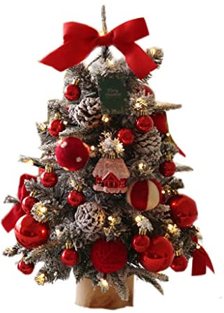 Weihnachtsbaum Künstliche Weihnachtsbäume 45 cm / 60 cm / 90 cm Kleiner Tisch-Weihnachtsbaum Künstlicher Mini-Weihnachtsbaum mit Lichtern und Ornamenten für Weihnachtsdekoration DIY kleiner Weihnachts