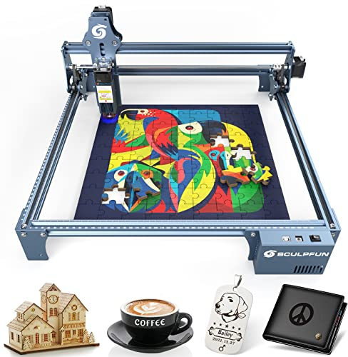 SCULPFUN S9 Laser Graviermaschine - 90W Effekt Laser Cutter, Holz Laser Gravieren Schneiden, DIY Logo Laser Gravierer für Holz, Metall, Acryl, Skulptur Bereich410*420mm