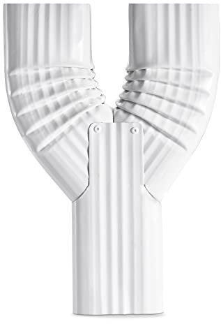 VYH Downspout Gutter Y Diverter 2x3, Low Gloss White，Y Downspout, Gutter Downspout Y Connector, Downspout Diverter, Downspout downspout Y Connector (White)