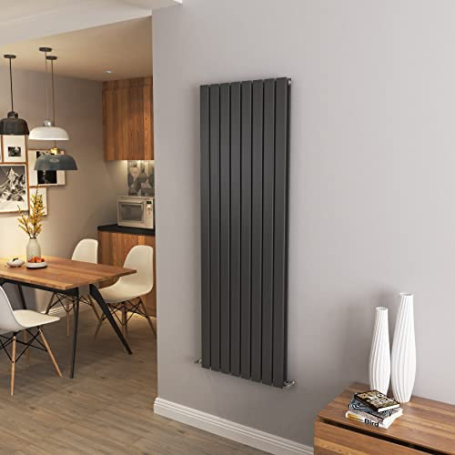 Anthracite Vertical Radiator Double Column Flat Panel Central Heating Radiators 1600 * 544mm
