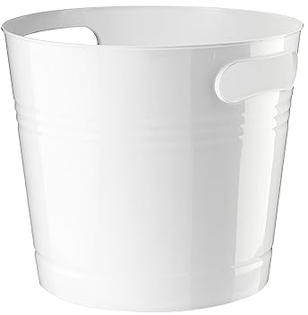 HOMESHOPA Handy Plastic Bin, Round Flexible Storage Container Bucket, Lightweight Portable Multipurpose Paper Trash Bin, Ice Bucket, Laundry Basket, Flexi Tub for Home Office Kitchen Household (White)