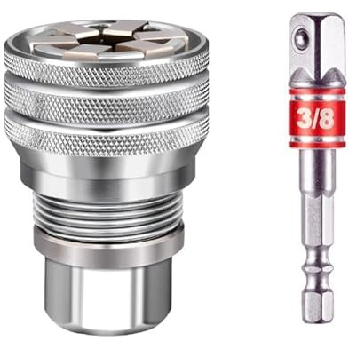 Gesuche - Llave de vaso ajustable universal con adaptador, 10-19 mm, 3/8-3/4, para carraca, llave dinamométrica y taladro.