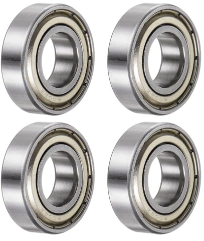 QUARKZMAN 4 Stück 6002-ZZ Kugellager Rillenkugellager Bearing Chromstahl Z2 Doppelt Metallgeschütztes Lager Skateboard Kugellager Kugellager Set 15mm x 32mm x 9mm Silber