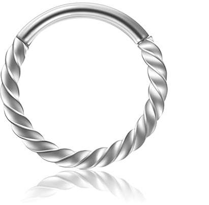 Decentraland 1 STÜCK 16G Silber Durchmesser 10 mm Modischer Helix Twist Edelstahl-Ohrring Knorpel Nase Septum Spiralring Orbital-Hoop-Piercing-Schmuck