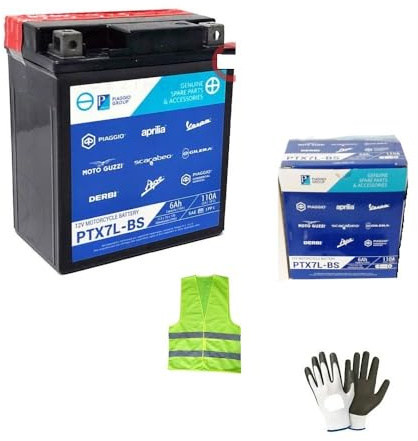 COMPATIBILE CON PIAGGIO Vespa Primavera 4T 3V IE 125 per anno 2013 al 2017 BATTERIA PIAGGIO PTX7L-BS YTX7L-BS SPEDITA CARICA E PRONTA PER L'USO BATTERIE SPECIFICHE 6 AMPERE 12V 113X70X130MM