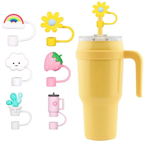 ZIZAISM Straw Cover for Reduce Tumbler 40 oz, 50 oz, 24 oz, Silicone Straw Covers Cap for 10mm Straw, Reusable, BPA Free - 6PCS