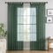 EMEMA Gardinen Transparent Vorhang Set Wohnzimmer Voile Schlaufenschal mit Bleibandabschluß 2er-Pack Wohnzimmer Luftig Dekoschal für Schlafzimmer 140 X 225 cm (B x H) Dunkelgrün