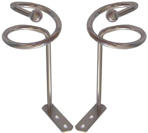 BASIT Drapierhaken Gardinen 1 Paar Edelstahl Look für Gardinenstangen T61 | Raffhalter aus Metall I Gardinenhalter für Vorhang I Wandmontage I Gardinenstangenset zum zusammenstellen