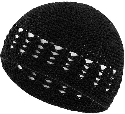 lxuebaix Winter-Muslime, Erwachsene Beanie-Mütze, elastisch, gehäkelt, islamische Beanie-Mütze, Gehörschutz, Mütze, Winter, Kirche, Beten, warme Vorräte