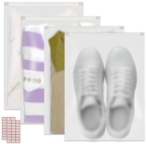 Zip Beutel verdicken 20 Stück Groß 40x30cm Wiederverwendbar Zipper Beutel Reisetasche Wasserdichte Gefrostet Zip Tüten Bag Aufbewahrungsbeutel für Schuhe Kleidung (Verdicken 30x40cm 20 Stücke)
