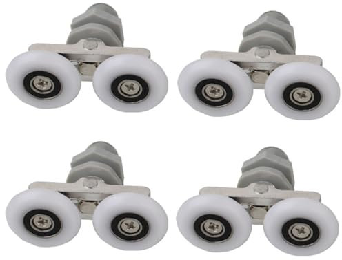 Leliafleury 4PCS Double Sliding Roller 23mm Shower Door Rollers Shower Door Wheel for Bathroom