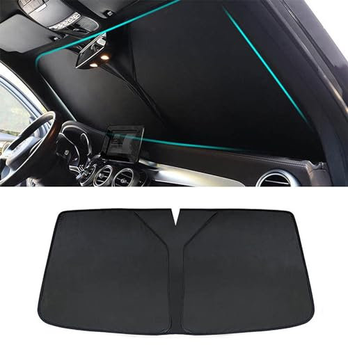 ZUOBYMBC Parasol Coche Delantero para Seat Ateca I 2016-2020, Parasol Parabrisas Delantero,Parasol Coche Delantero Plegable,Protector Solar Cubierta de Parabrisas,Black
