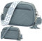 KUNKUN Kleine Handtasche Leder Tasche Damen Umhängetasche Graublau Klein Crossbody Bag Damen mit Drei Reißvers Chlussfächern und 1 Breiter Gurt und 1 Dünnen Schultergurten