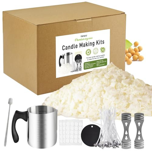 TRINIDa Candle Making Kit, Candle Making Supplies Include Soy Wax 5lb, Candle Wax Melting Pot, Candle Wicks, Wick Stickers and Metal Centering Devices, Candle Making Kits for Adults Beginner