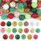 100 Stück Weihnachts Strassperlen, Kalolary 20 Stile Weihnachts-Kaugummiperlen 20 mm lose Abstandsperlen Bunte runde Pavé-Diskokugelperlen für Weihnachtsschmuck Armbänder Halsketten Basteln