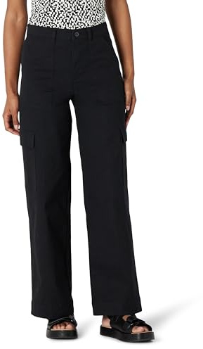Amazon Essentials Femme Pantalon Cargo Taille Haute et Jambes Larges, Coupe Décontractée