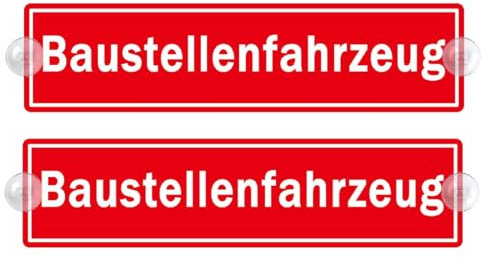 PengBoy Acryl Autoschild mit Saugnapf - Baustellenfahrzeug Schild, 5x20cm, Grün, Thematisch
