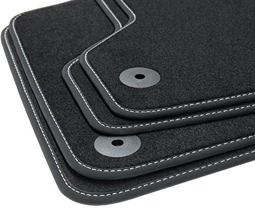 tuning-art B107 Fußmatten Exclusive passend für Mini Cooper E Electric J01 2024-, Naht:Silber