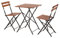 Klapptisch Klappbares Terrassen-Bistro-Set, 3/5-teiliges Café-Tisch und Stühle aus Holz und Stahl, Kunststoff-Füße, Außentisch für Veranda, Hinterhof, Balkon, Garten (Farbe: Schwarz, Größe: 3 Stück)