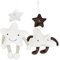 SHOWERORO 2 Stücke Hängen Rasseln Spielzeug Krippe Ornament Für Kinderzimmer Weiche Stoff Spielzeug Für Babys