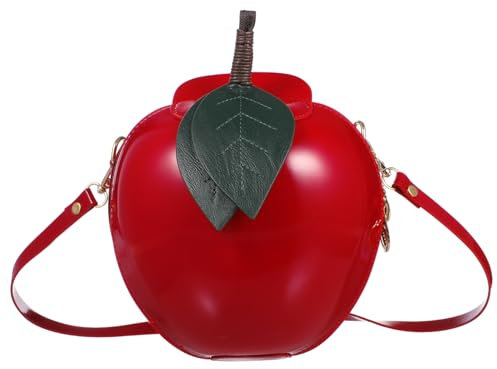 TOGEVAL 1stück Niedliche Apfeltasche Pu Umhängetasche Für Mädchen Einstellbarer Riemen Modische Geldbörse Für Kleinigkeiten Für Reisen Und Rote Farbe Stilvoll Und Praktisch