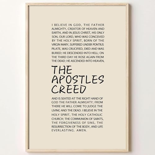 The Apostles Creed Wandkunst, christliches Leinwanddrucke, christliches Zitat, Poster, Nicene Creed, Wandkunst, Jesus, Gemälde, Apostel, Creed, Bild, christliches Kunstwerk für Schlafzimmer,