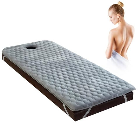 Memory-Schaum-Tischplatte mit atmungsaktivem Loch, rutschfeste Tischplatte für Schönheitssalon, 4 cm dick, 60 x 180 cm, grau)