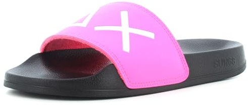 SUN68 Ciabatte Donna X35201 1162 Slippers Beach Taglia 40 Nero/Fucsia