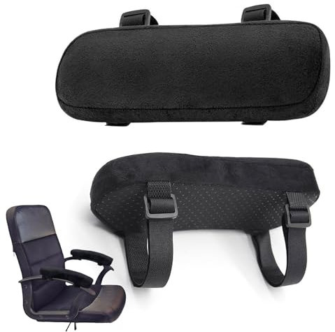 CAAGGMM Armlehnen Pads, 2 Stück Stuhl Armlehne Kissen, Armlehnen Polster Ergonomische, Bürostuhl Armlehne Handschuhe, für Schreibtischstuhl Gaming Stuhl, Rollstuhl, Schwarz