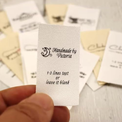 20 * 50 Mm Personalisierte Kleidung Etiketten, Baumwolle Mit Logo Oder Text Nähen Accessori Label, Personalisierte Etiketten For Kleidung, Klapp Tags