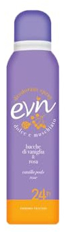 EVIN | Damen-Deodorant Spray Vanillebeeren und Rose, süßer und moschusartiger Duft, aktive Formel für 24 Stunden, 150 ml