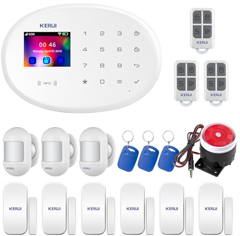 KERUI Alarme Maison sans Fil Intelligent WiFi 4G avec Caméra Surveillance Extérieure et Caméra Surveillance Intérieure, Système Alarme Maison, Compatible avec Alexa et Assistant Google 17 Pièces
