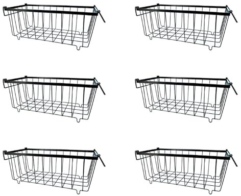 6PCS Organizador Para Congelador, Organizadores Arcon Congelador Caja de Almacenamiento para Congelador Apilable de Metal con Asas Y Fondo Antideslizante, 37 X 18 X 15 cm