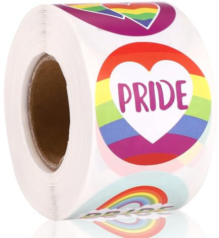 Lyreh 500stk Gay Pride Aufkleber, 3,8 cm 8 Stile Regenbogen Liebesherz Geschenkaufkleber LGBT Partygeschenke Abziehbilder Dekoration für Paraden und Veranstaltungen für Schwule Lesben Bisexuelle