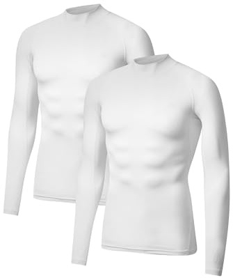 DANISH ENDURANCE Kompressions Shirt Herren, 2er Pack, Weiß, M
